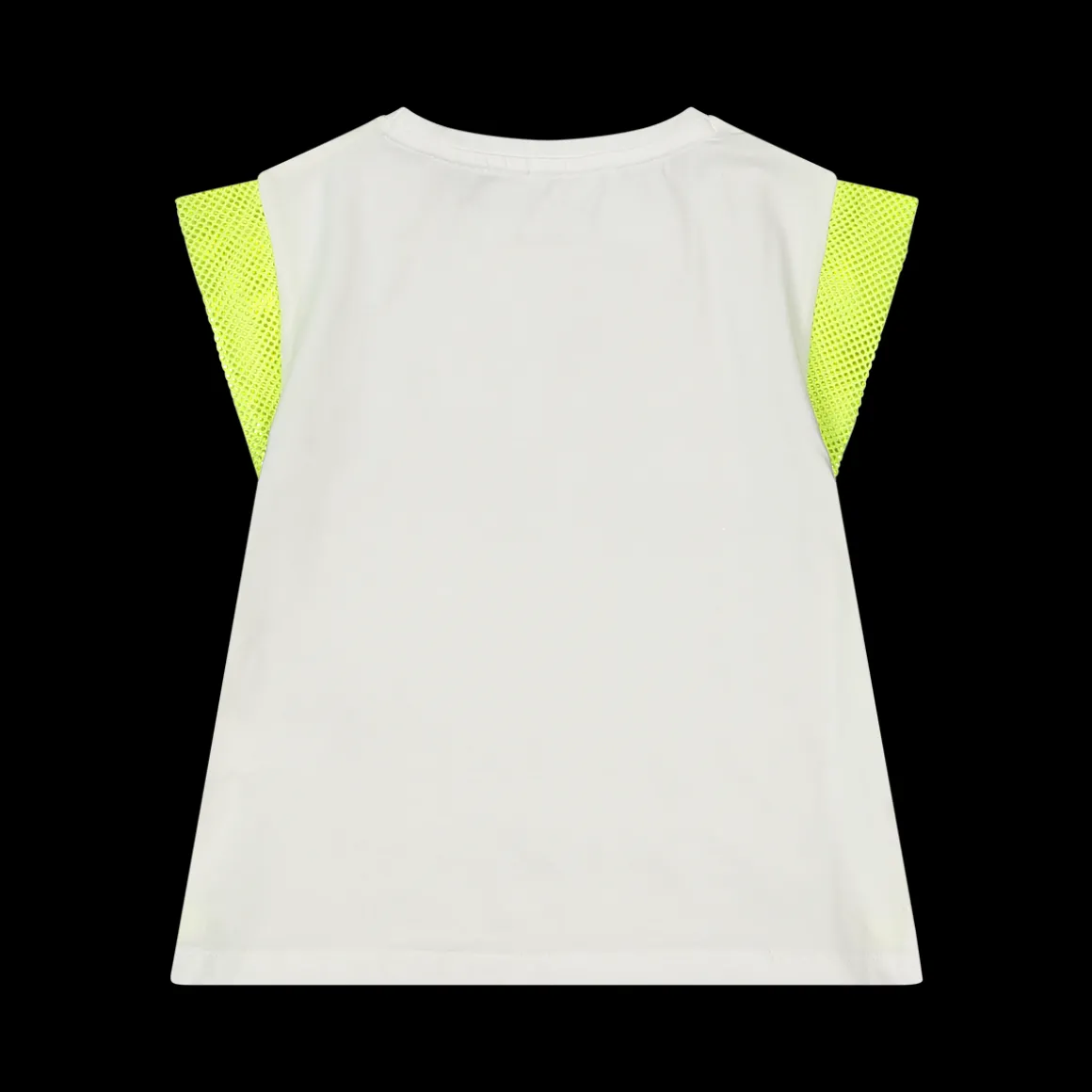 Long T-shirt da bambina in jersey e rete