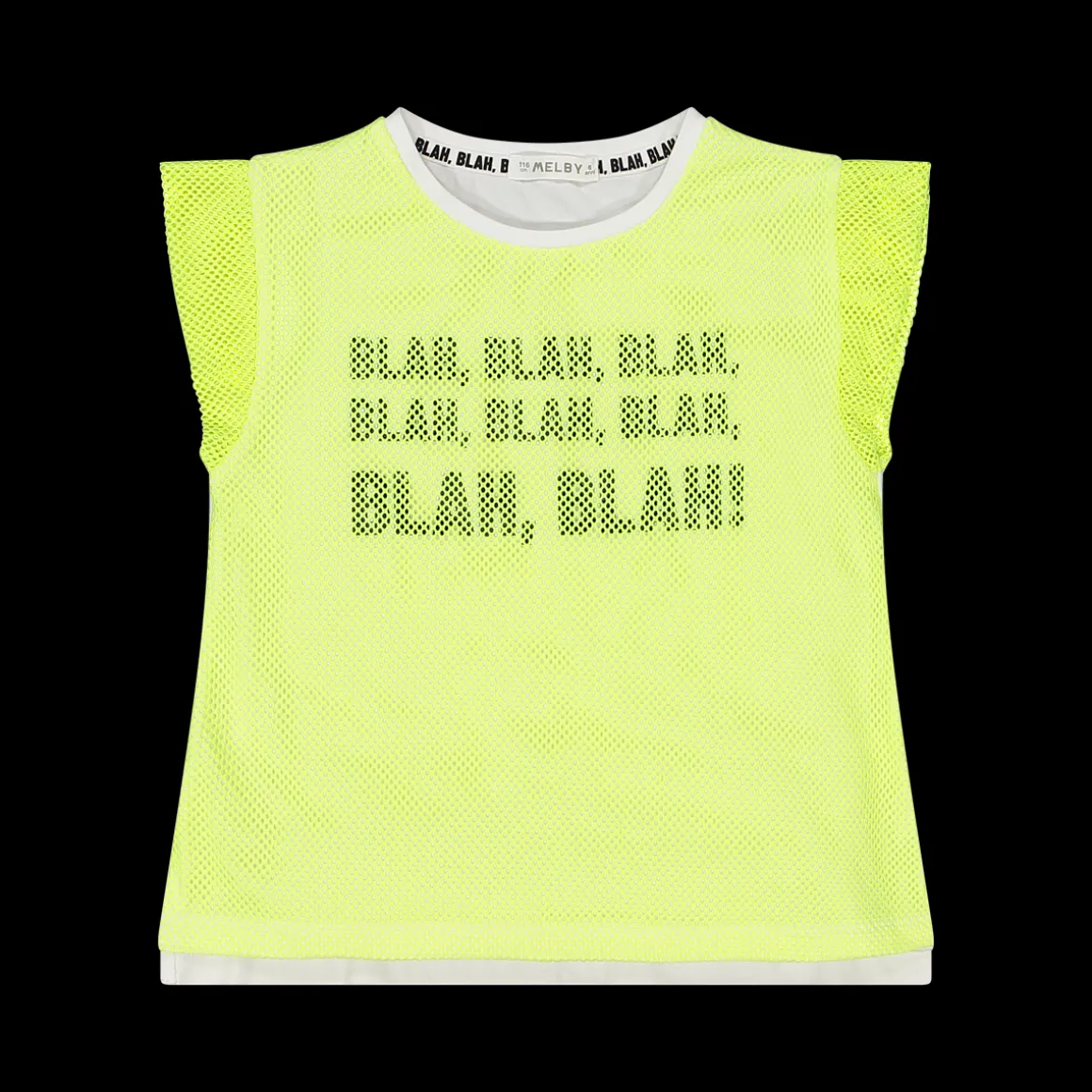 Long T-shirt da bambina in jersey e rete