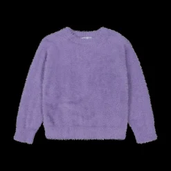Maglia a tinta unita a collo alto da bambina
