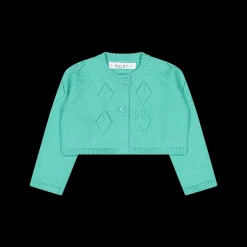 Maglia aperta alla coreana in cotone bambina