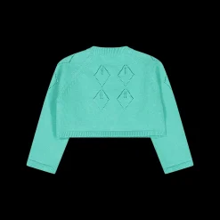 Maglia aperta alla coreana in cotone bambina