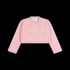 Maglia aperta alla coreana in cotone bambina