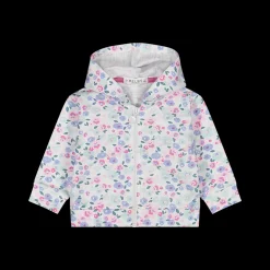 Maglia con cappuccio aperta in felpa effetto malfilè bambina