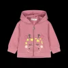 Maglia con cappuccio aperta in felpa effetto malfilè bambina