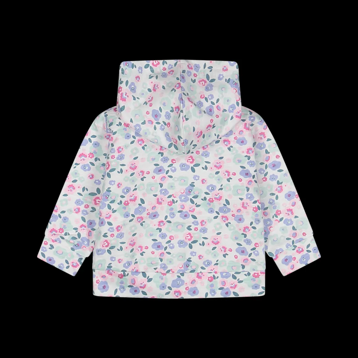 Maglia con cappuccio aperta in felpa effetto malfilè bambina