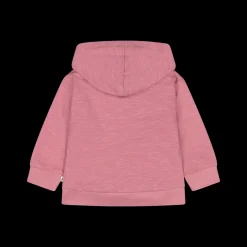 Maglia con cappuccio aperta in felpa effetto malfilè bambina
