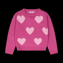 Maglia con jacquard a cuori per bambina
