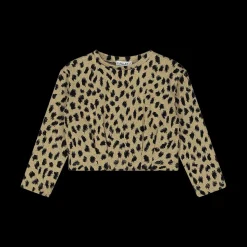 Maglia cropped animalier bambina
