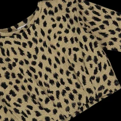 Maglia cropped animalier bambina