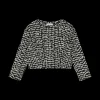 Maglia cropped bianca e nera bambina