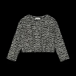 Maglia cropped bianca e nera bambina
