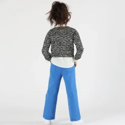 Maglia cropped bianca e nera bambina