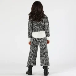 Maglia cropped bianca e nera bambina