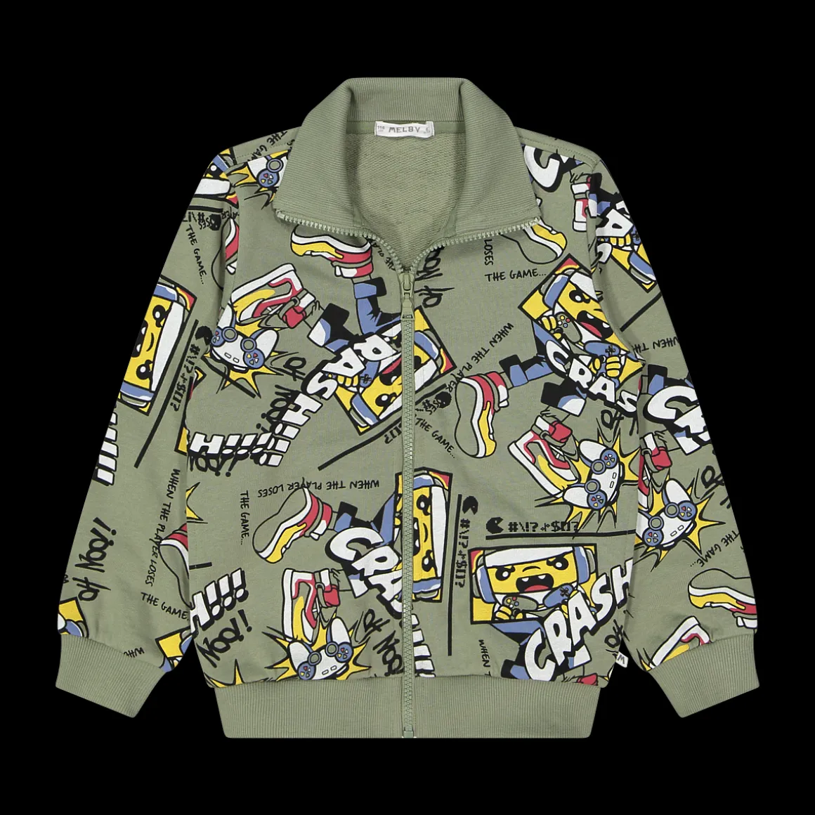 Maglia full zip con stampa allover per bambino