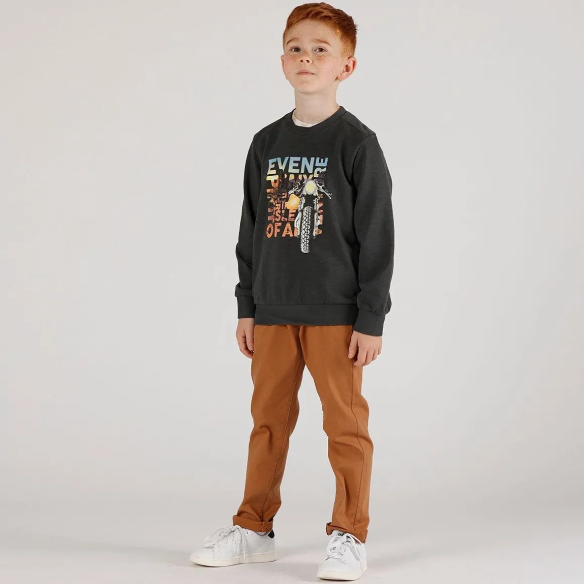 Maglia girocollo ad bambino in felpa malfilè