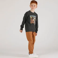 Maglia girocollo ad bambino in felpa malfilè