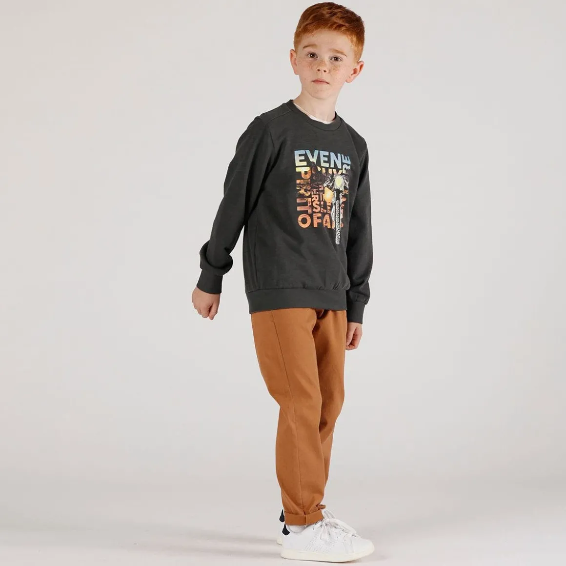 Maglia girocollo ad bambino in felpa malfilè
