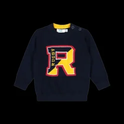 Maglia girocollo in tricot da bambino tema rugby
