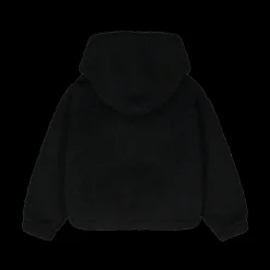 Maglia in eco-pelliccia con cappuccio per neonata