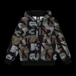 Maglia in fantasia Unconv3ntional con zip e cappuccio per ragazzo