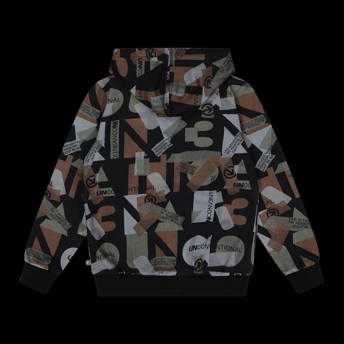 Maglia in fantasia Unconv3ntional con zip e cappuccio per ragazzo