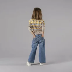 Maglia in maglia tricot da bambina collo alto