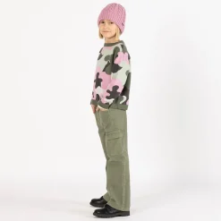 Maglia in tricot camouflage per bambina