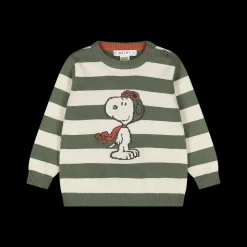 Maglia in tricot rigato tema Peanuts per neonato