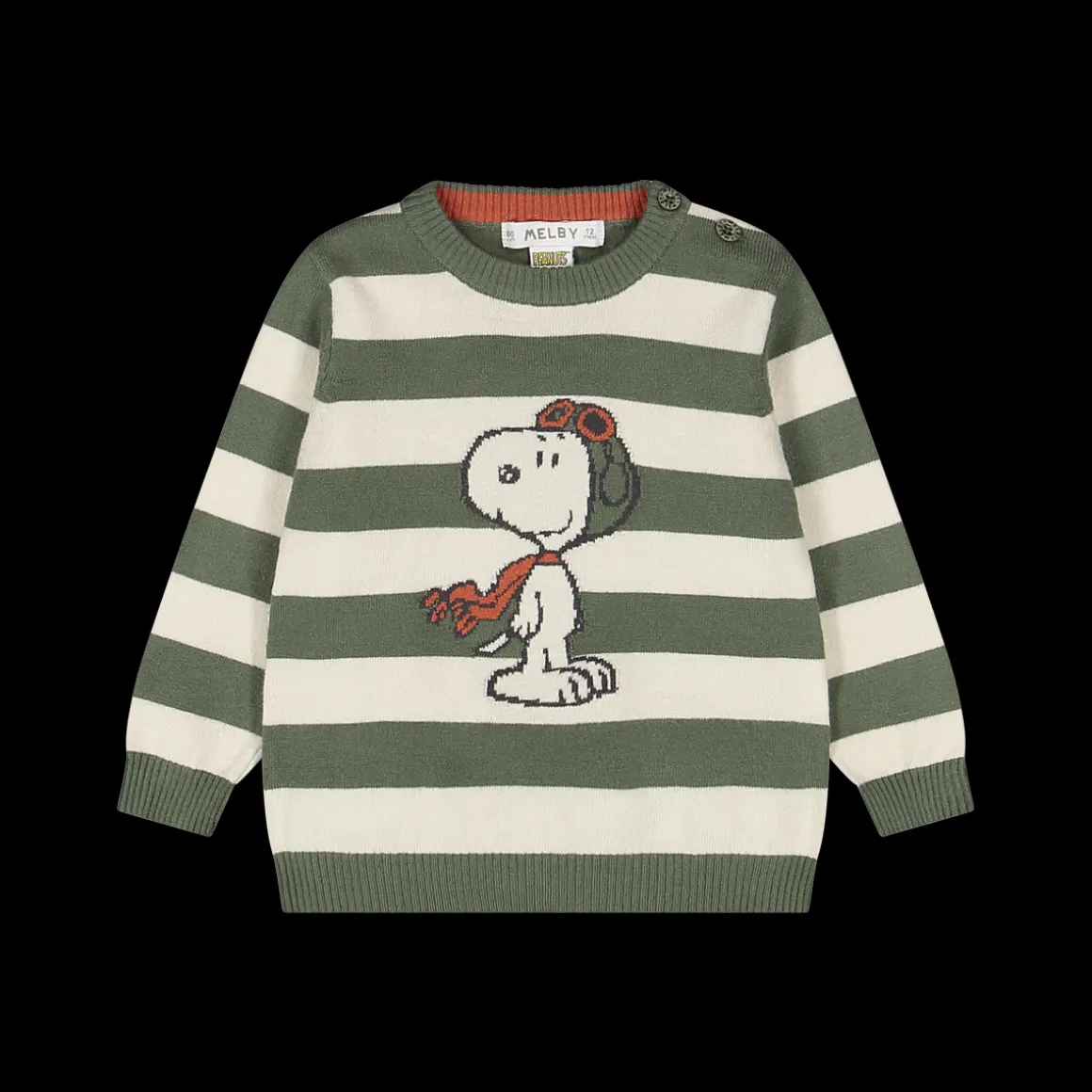 Maglia in tricot rigato tema Peanuts per neonato