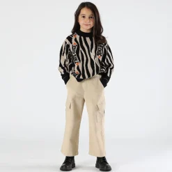 Maglia jacquard animalier bambina