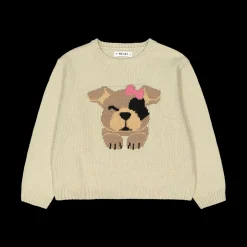 Maglia tricot con cucciolo bambina