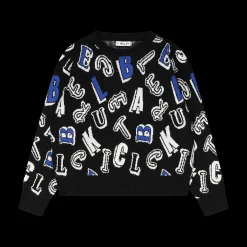 Maglia tricot con lettere bambina