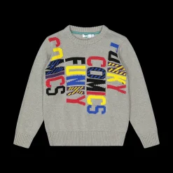 Maglia tricot da bambino con scritte