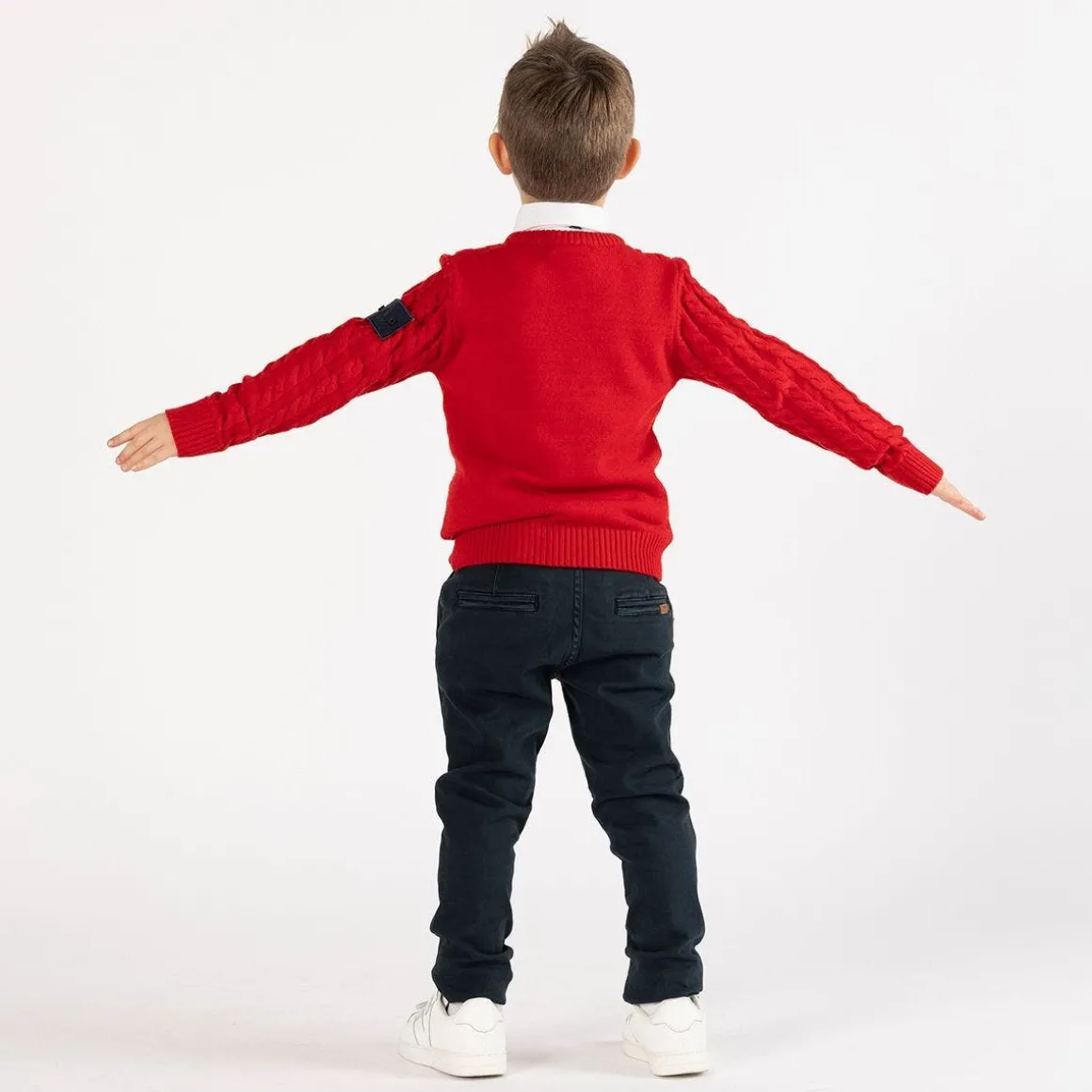 Maglione con trecce per ragazzo