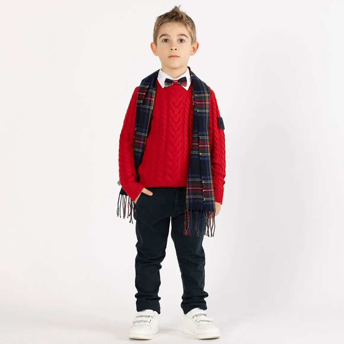 Maglione con trecce per ragazzo