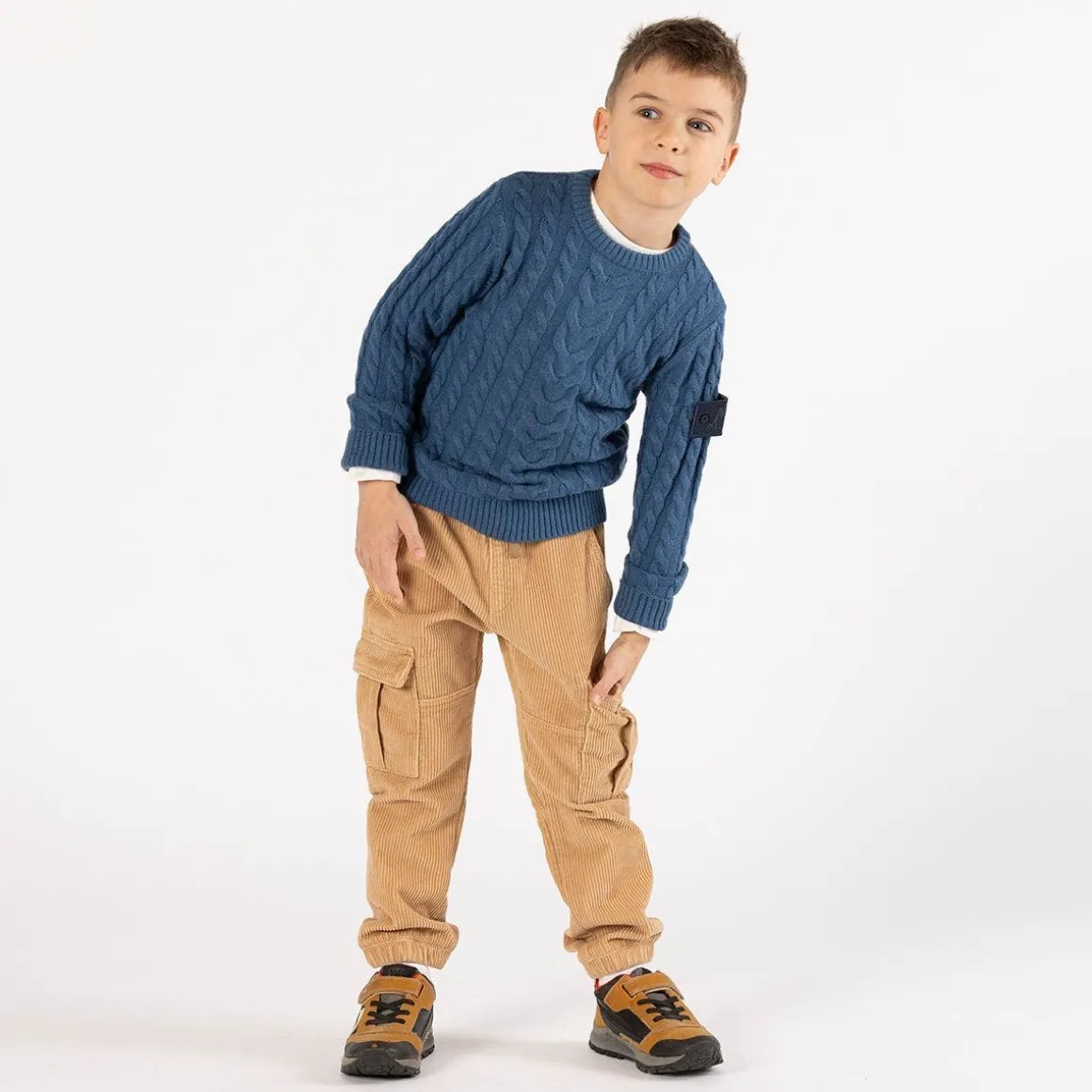 Maglione con trecce per ragazzo
