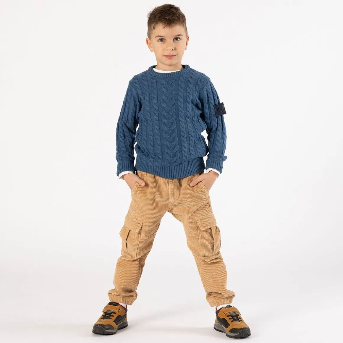 Maglione con trecce per ragazzo
