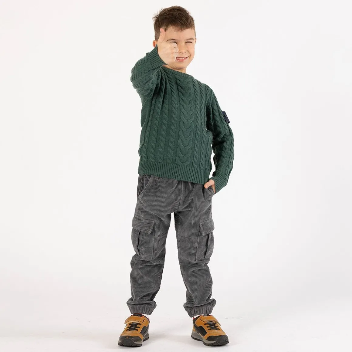 Maglione con trecce per ragazzo