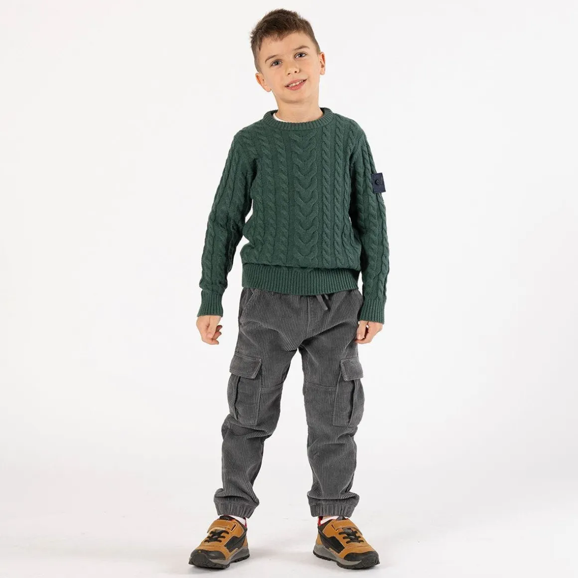Maglione con trecce per ragazzo