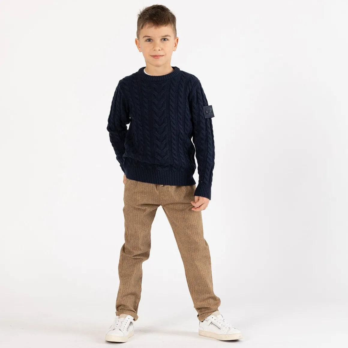 Maglione con trecce per ragazzo