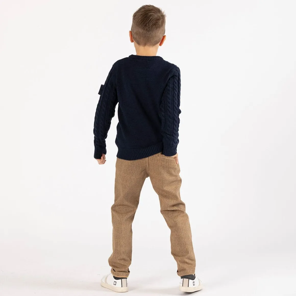 Maglione con trecce per ragazzo