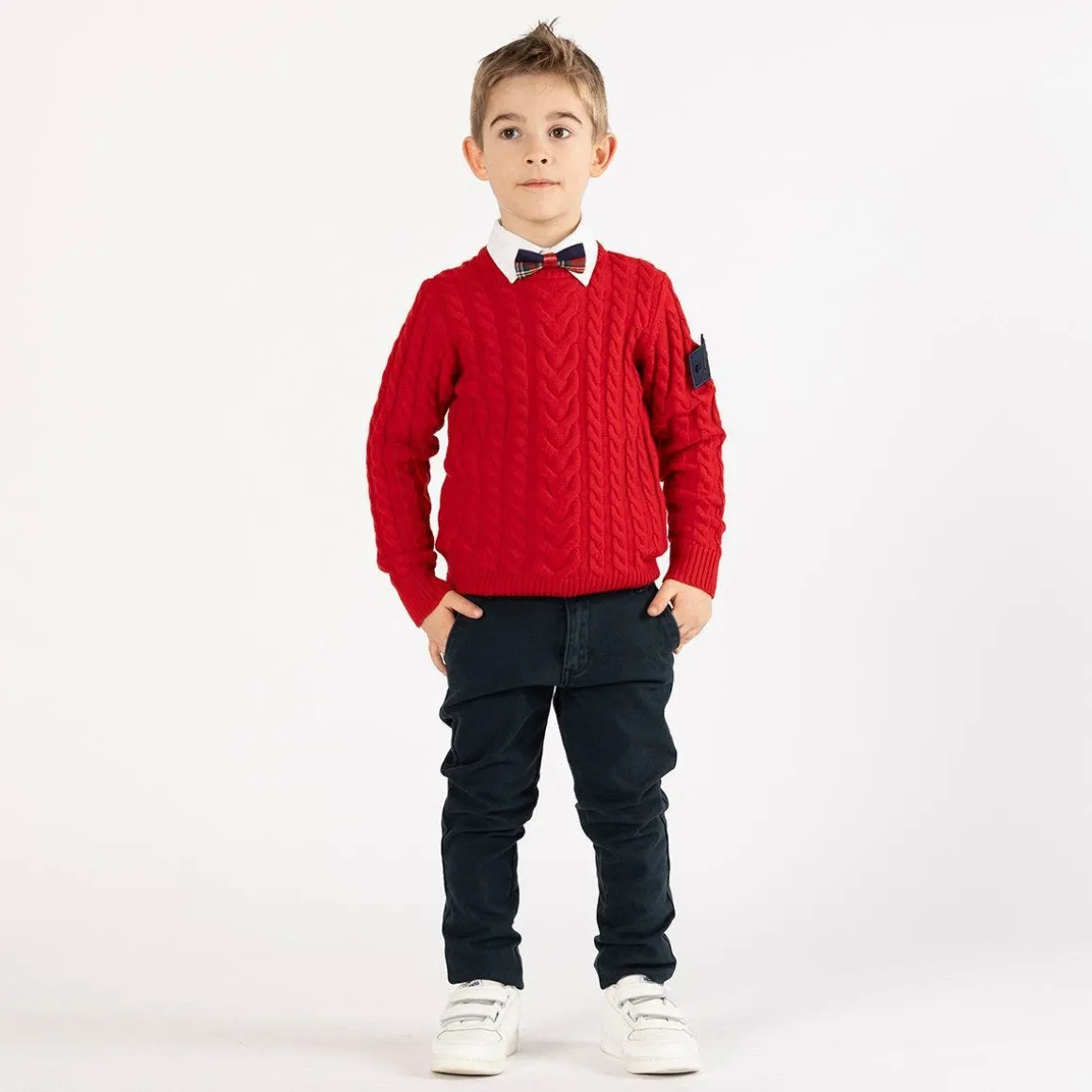 Maglione con trecce per ragazzo