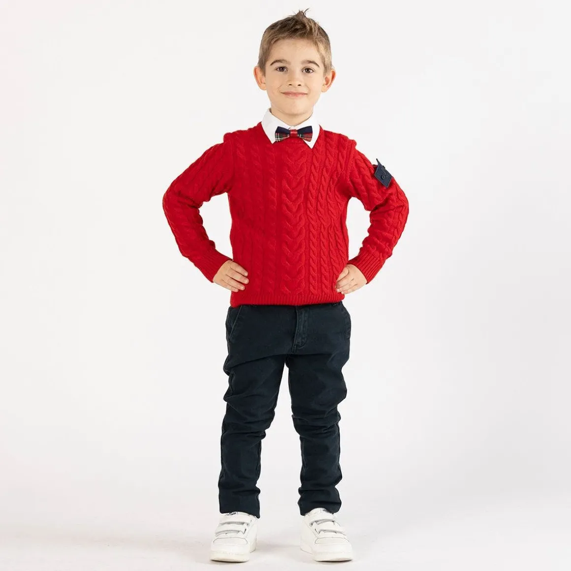 Maglione con trecce per ragazzo