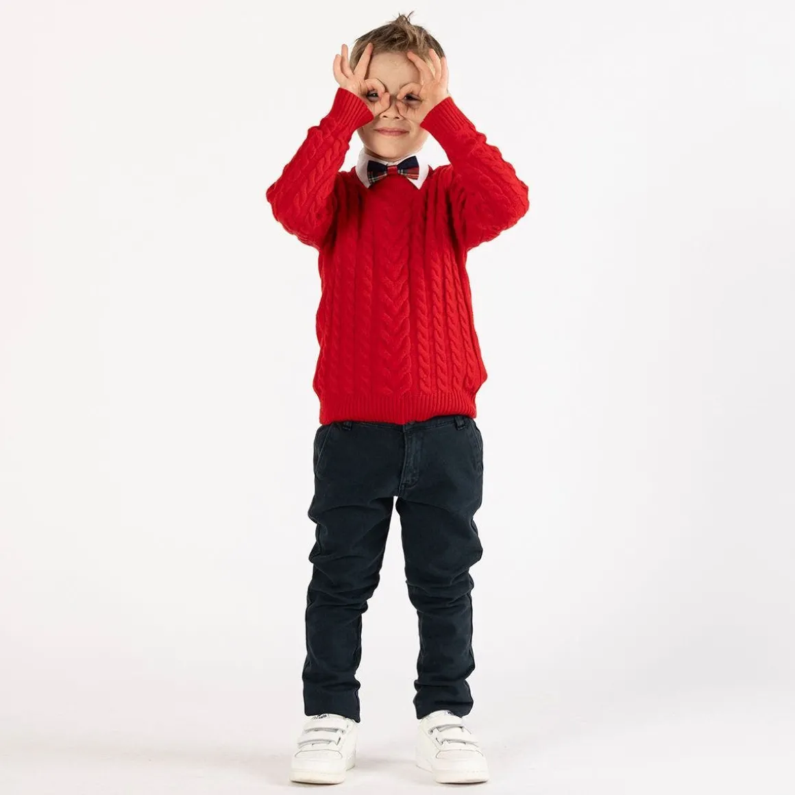 Maglione con trecce per ragazzo