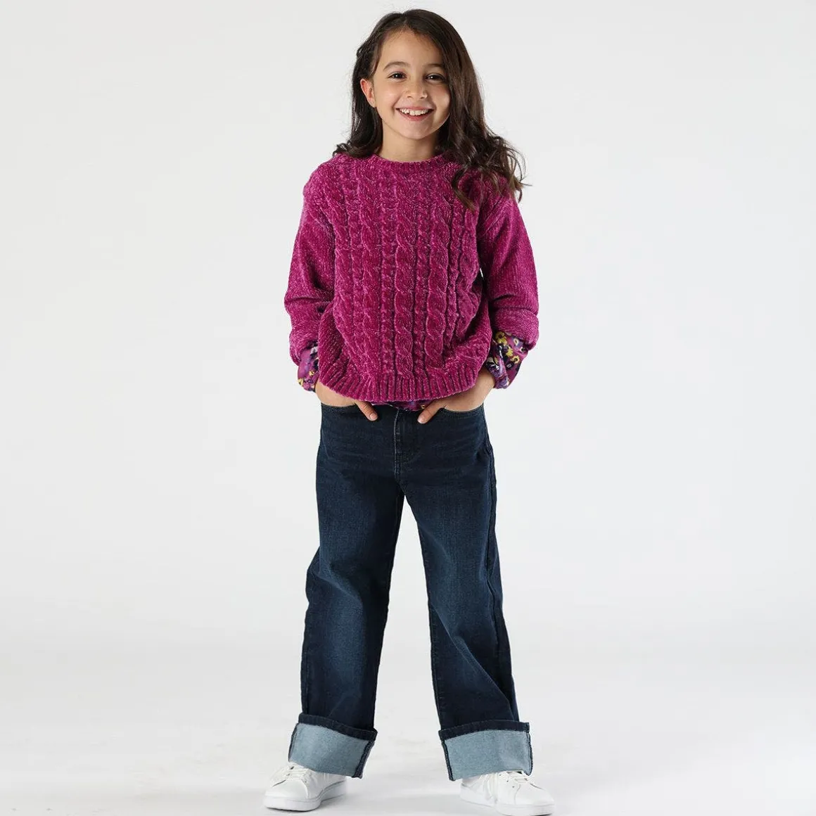 Maglione/cardigan in ciniglia bambina