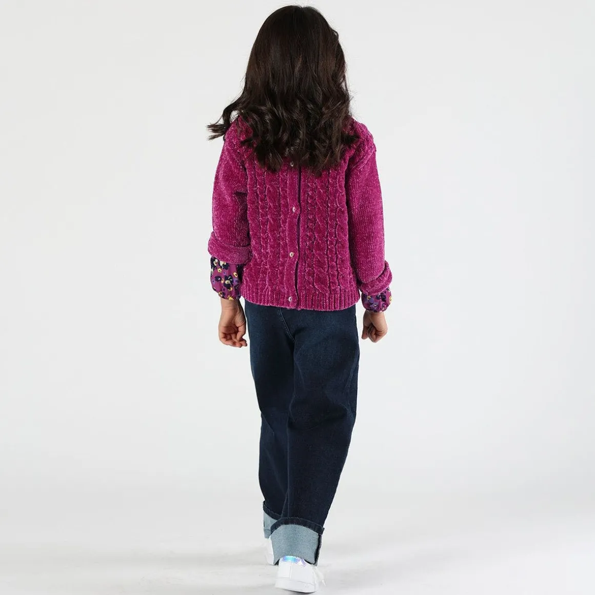 Maglione/cardigan in ciniglia bambina