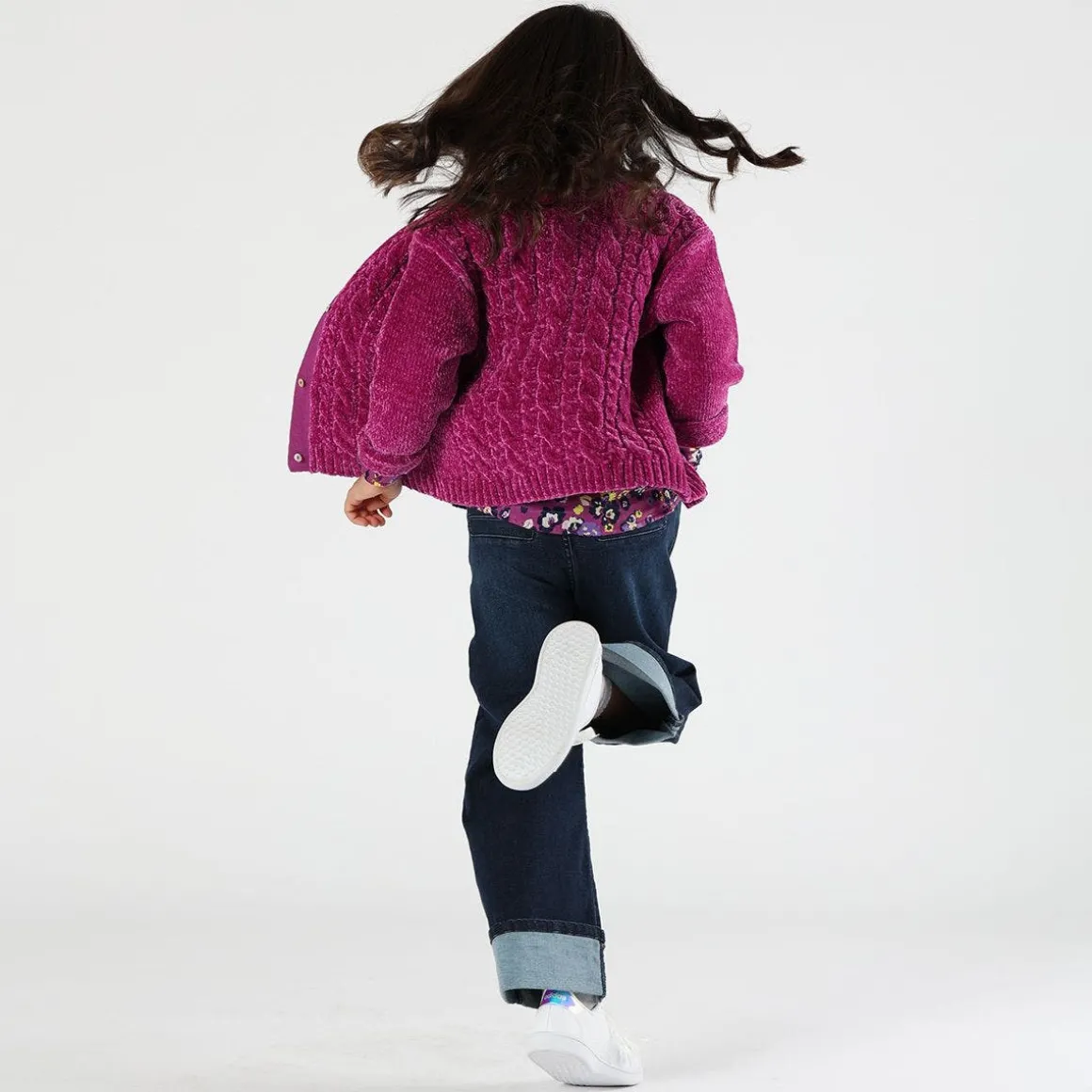Maglione/cardigan in ciniglia bambina