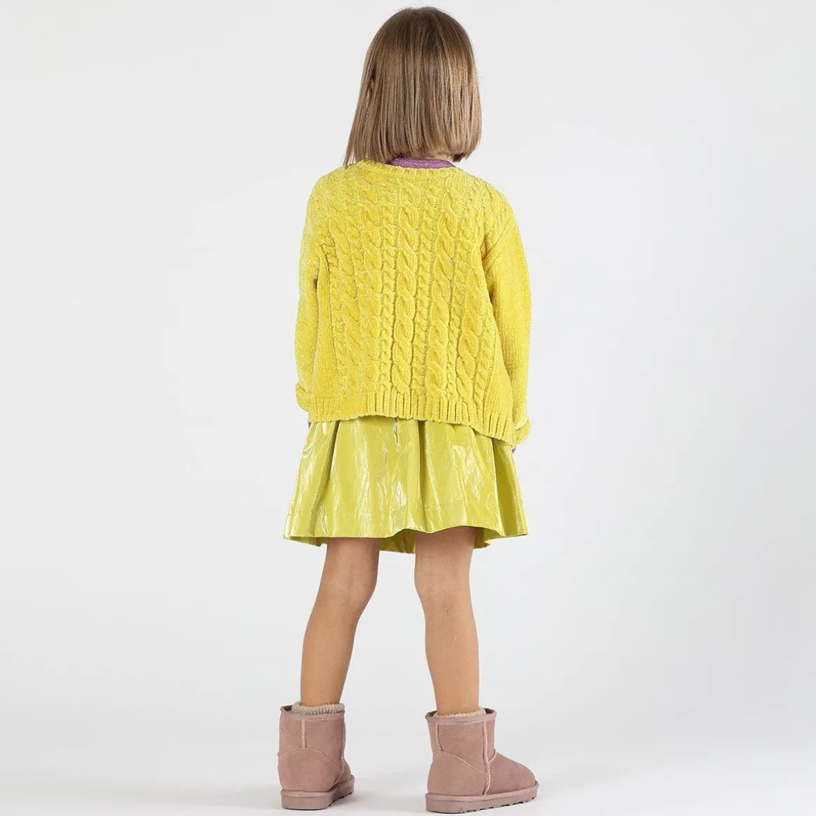 Maglione/cardigan in ciniglia bambina