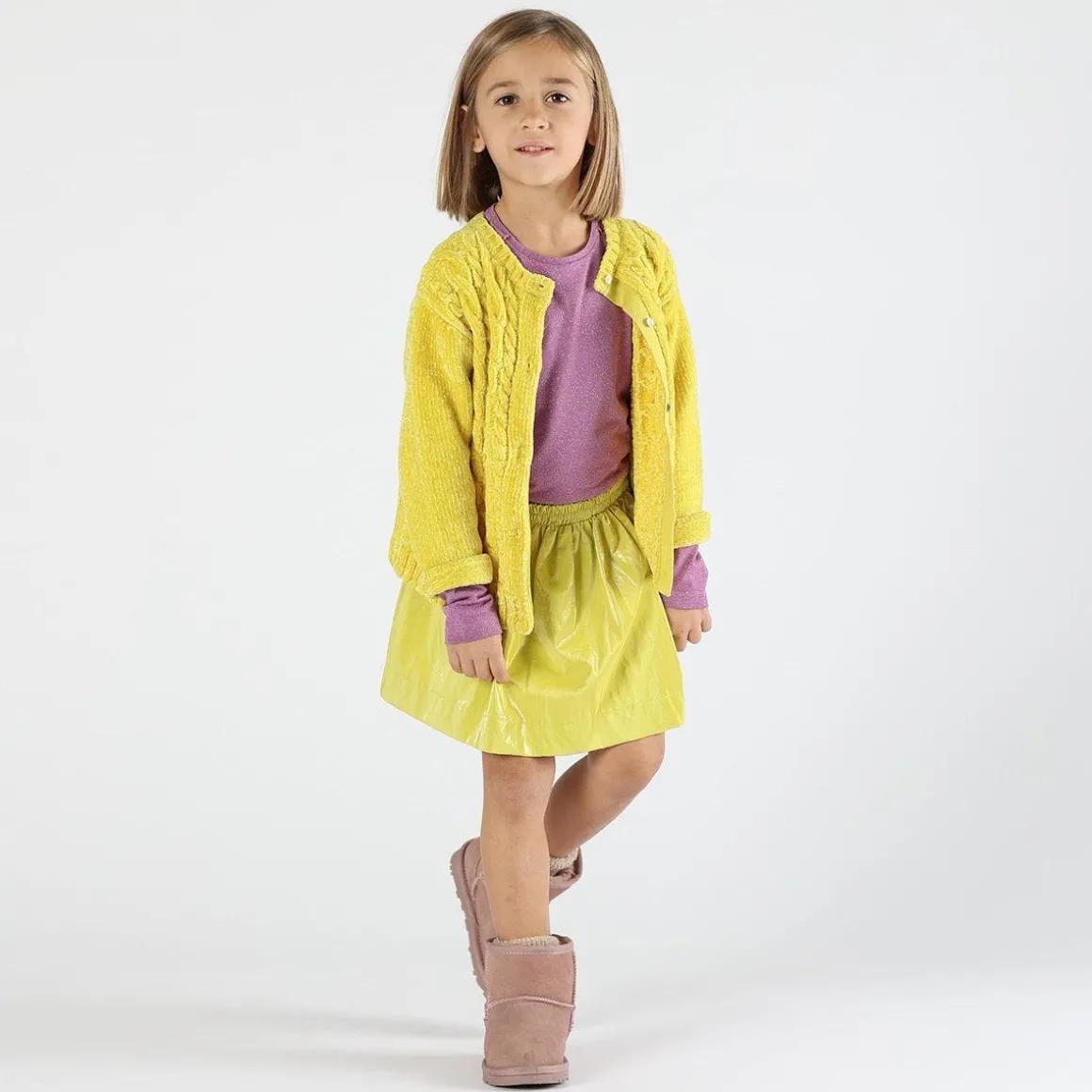 Maglione/cardigan in ciniglia bambina