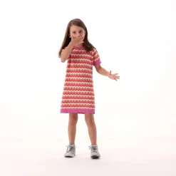 Mini abito tricot rigato per bambina
